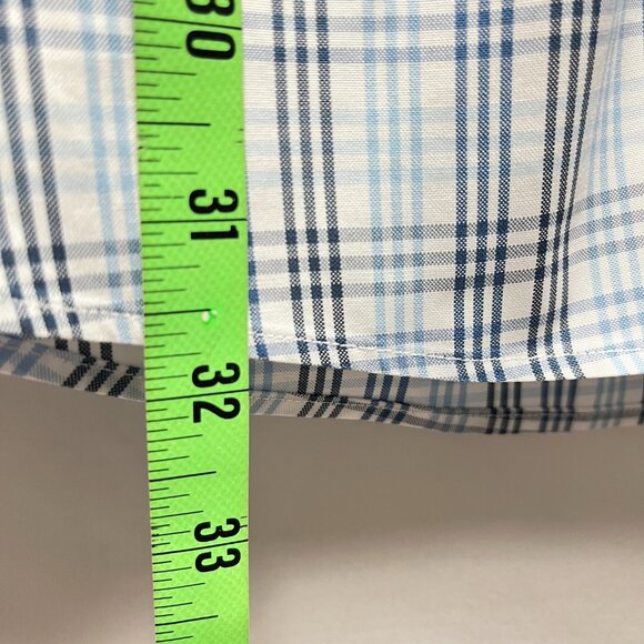 LL Bean Traditional Fit Blue Plaid Long Sleeve Button Down Men Shirt 16 1/2 - 33 - Picture 8 of 11